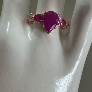 BP Pink and Silver Teardrop Ring